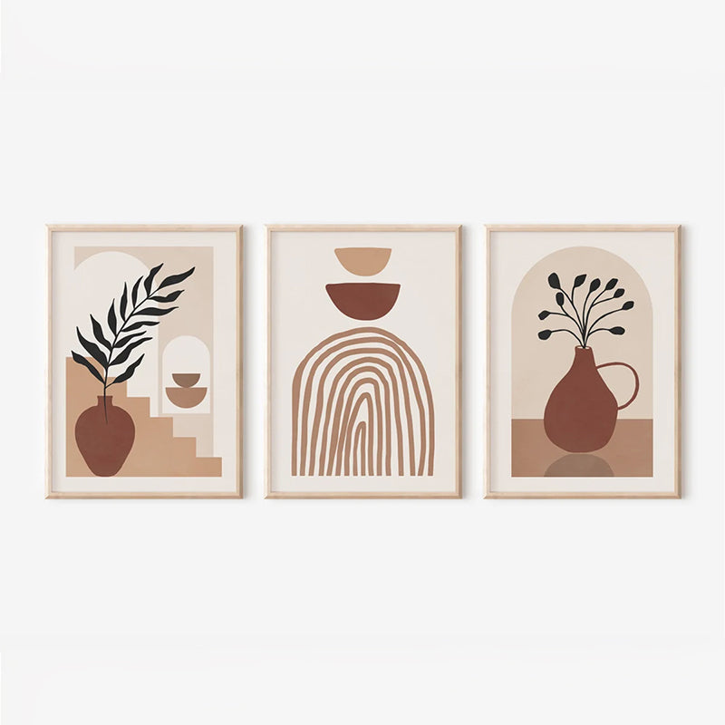 Tablou triptic Rendala, Cadru, Multicolor, 33x48 cm