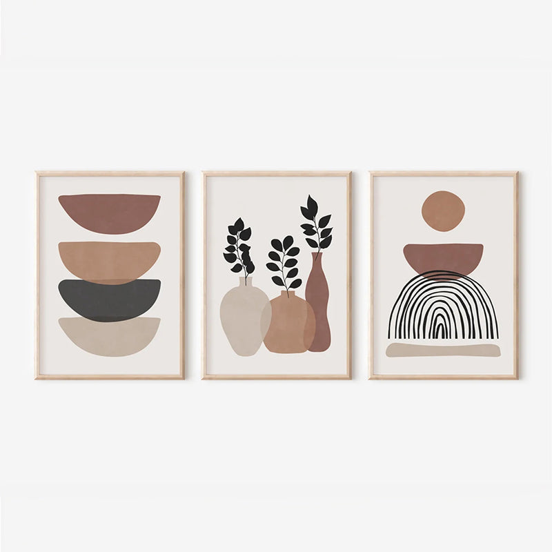 Tablou triptic Yenia, Multicolor, 33x48 cm