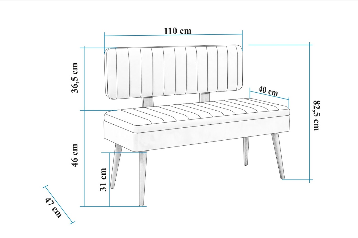 Taburet Banca Bucatarie Bench, 110x40x82.5 cm - Taburet Banca Bucatarie Bench, 110x40x82.5 cm