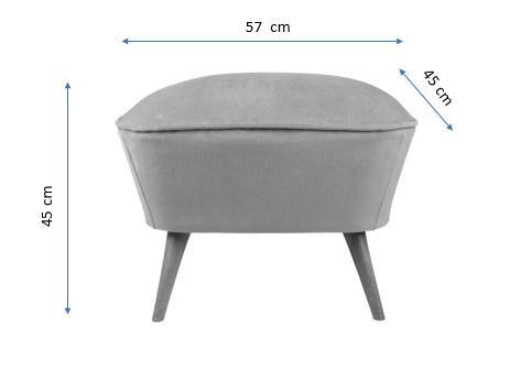 Taburet Chic Raffet, 57x45x45 cm - Galben