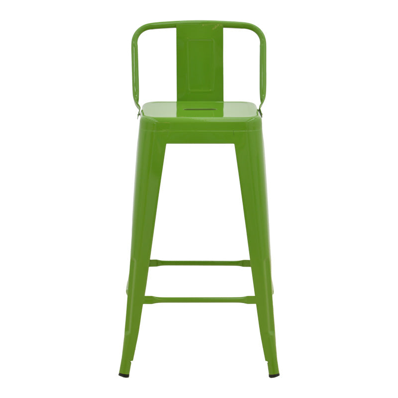 Taburet de bar cu spatar de inaltime medie Utopia din metala, Antracit - Verde, 42x42x86 cm - Verde