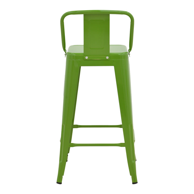 Taburet de bar cu spatar de inaltime medie Utopia din metala, Antracit - Verde, 42x42x86 cm - Verde