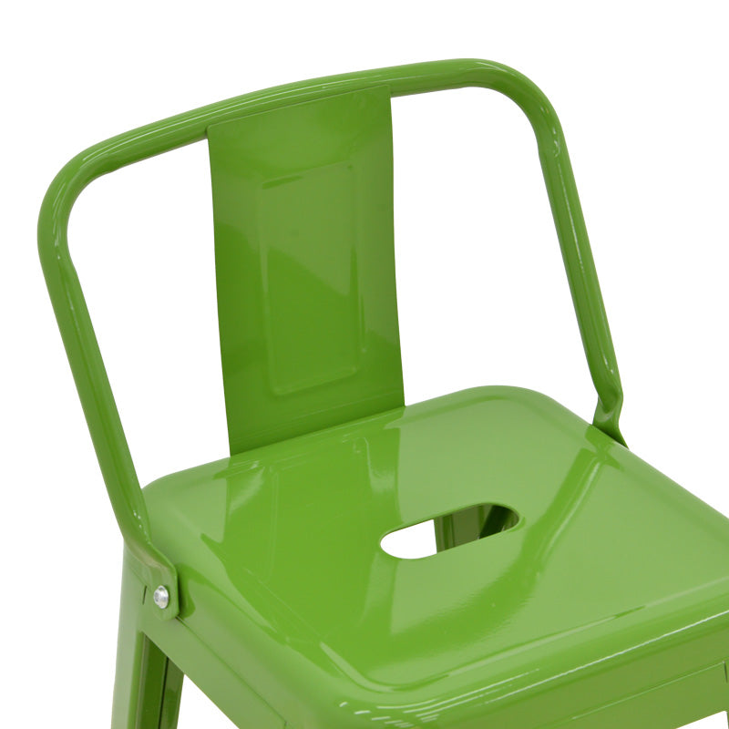 Taburet de bar cu spatar de inaltime medie Utopia din metala, Antracit - Verde, 42x42x86 cm - Verde