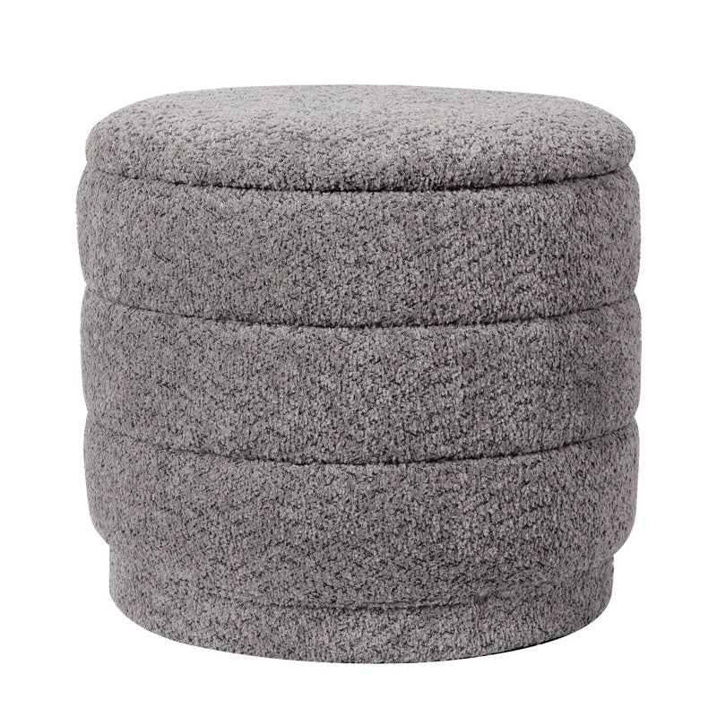 Taburet cu spațiu de depozitare Bettia stofă teddy, Diverse culori, Ø41x39 cm - Taburet cu spațiu de depozitare Bettia stofă teddy, Diverse culori, Ø41x39 cm
