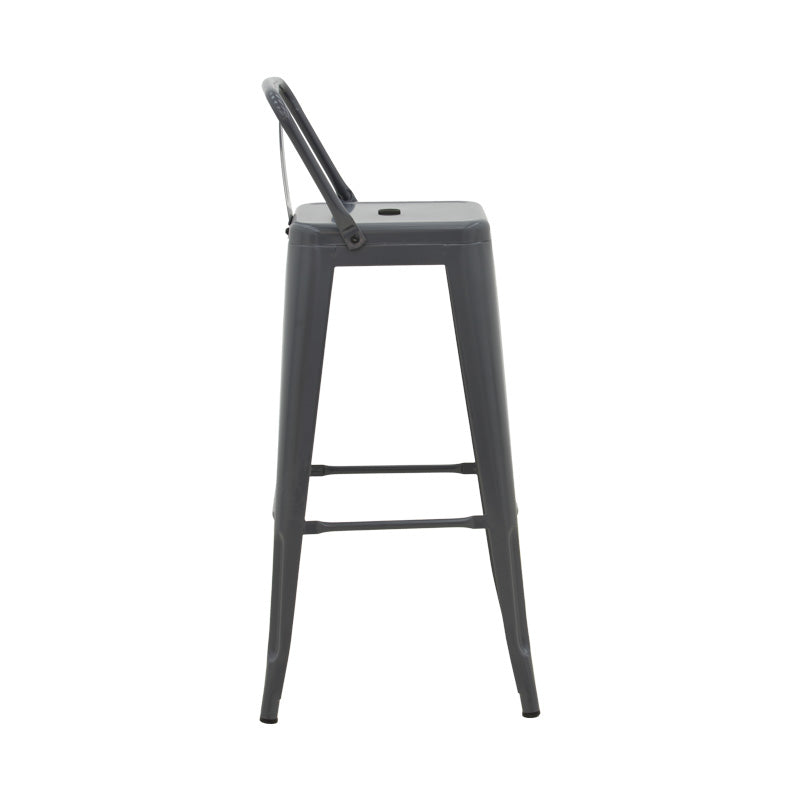 Taburet de bar cu spatar de inaltime medie Utopia din metala, Antracit - Verde, 42x42x86 cm - Antracit