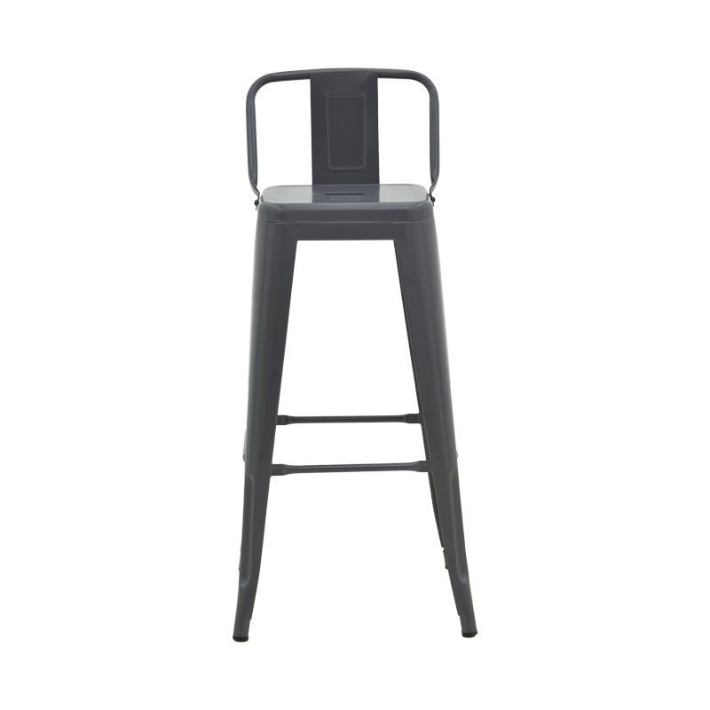 Taburet de bar cu spatar de inaltime medie Utopia din metala, Antracit - Verde, 42x42x86 cm - Antracit