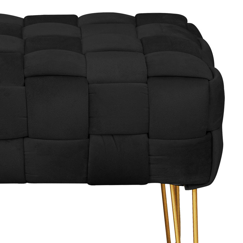 Taburet Wenzo, Catifea, Diverse culori, 82x43x46 cm - Negru