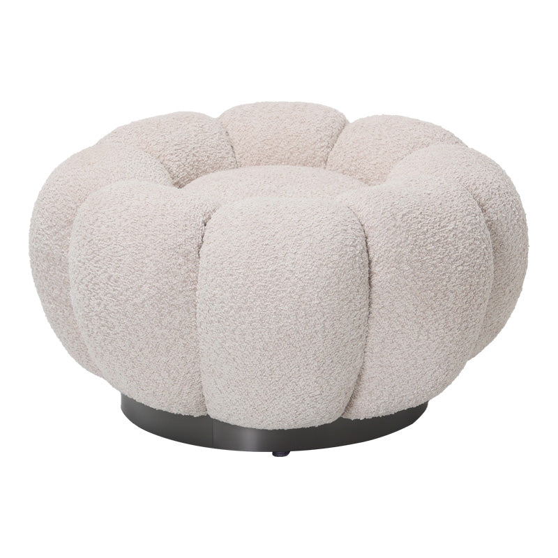 Taburet Nester, boucle, D60x31 cm - Alb