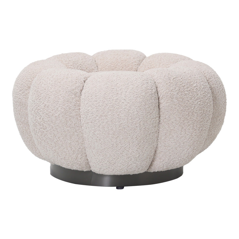 Taburet Nester, boucle, D60x31 cm - Alb