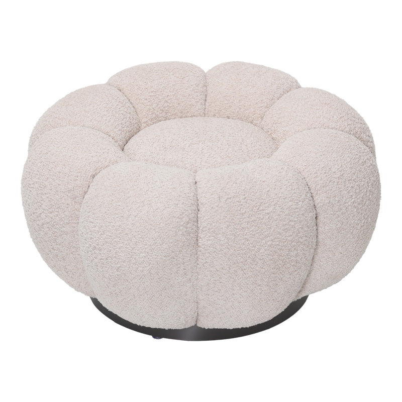 Taburet Nester, boucle, D60x31 cm - Alb