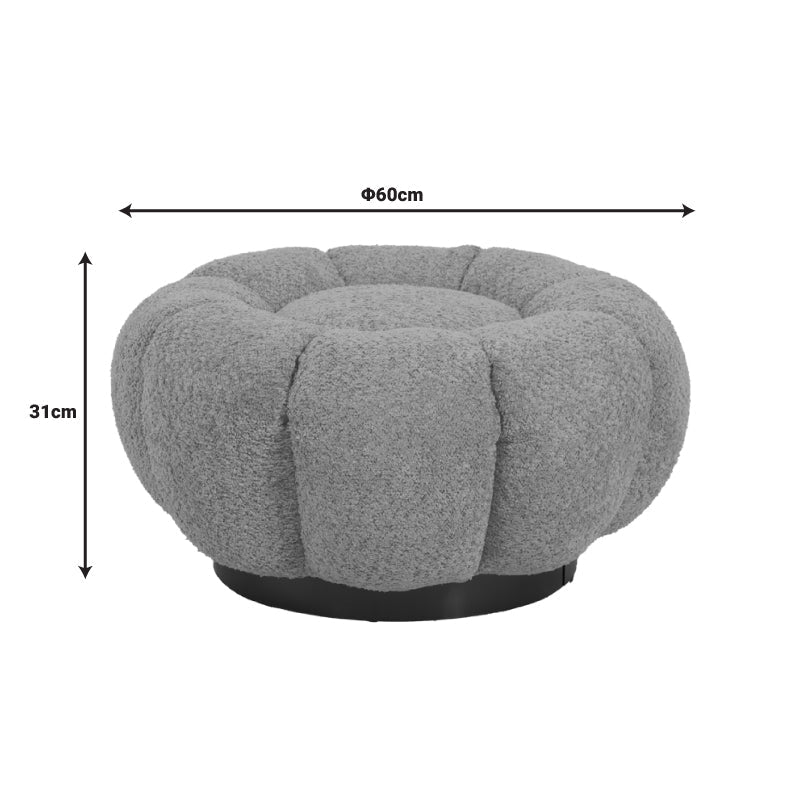 Taburet Nester, boucle, D60x31 cm - Verde