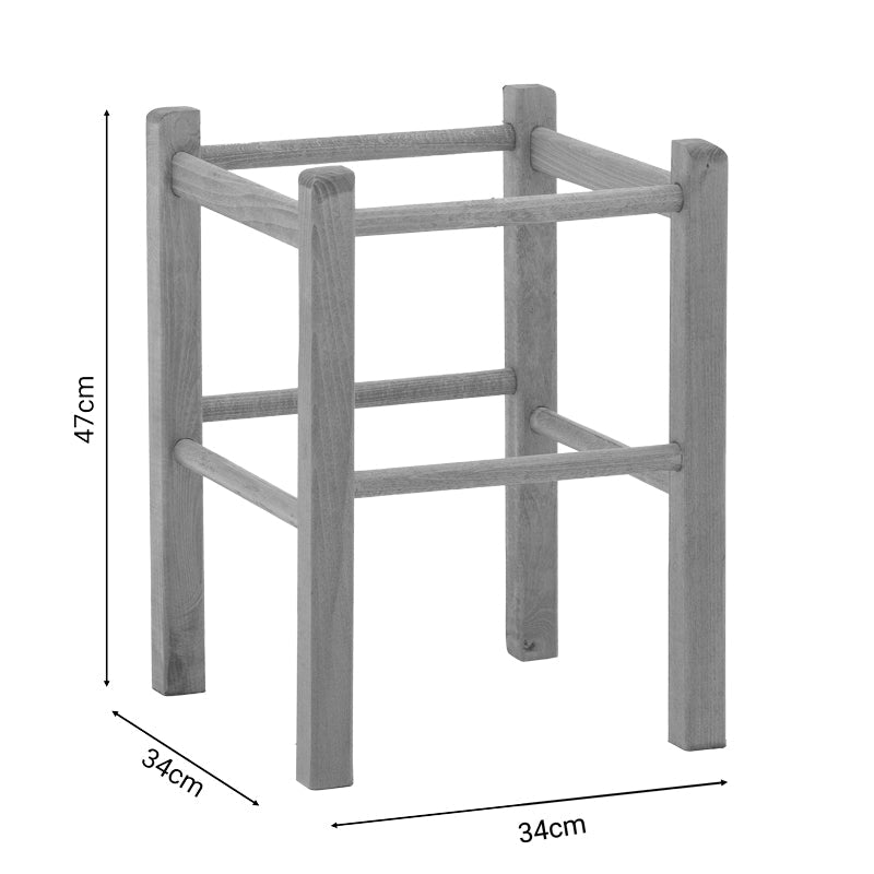 Taburet Oligor din lemn de fag solid finisaj, nuc, 34x34x47 cm