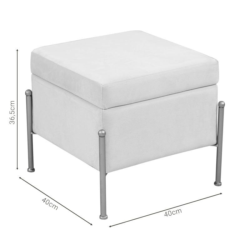Taburet cu spatiu depozitare Panton 40x40x37 cm - Crem