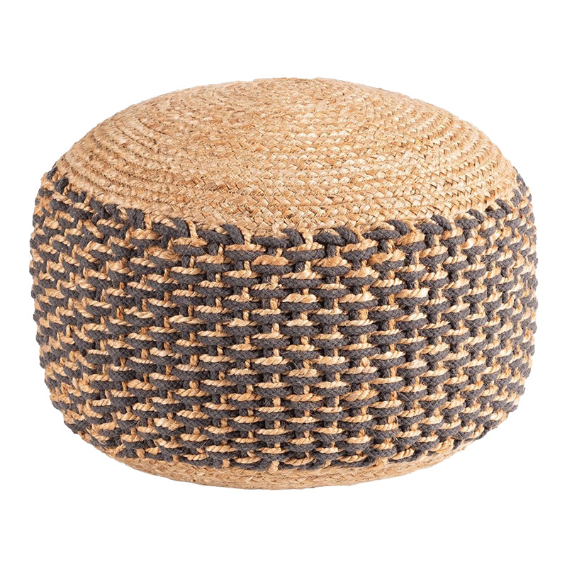 Taburet-pouf Boboa din iuta, Natural, D40x30 cm