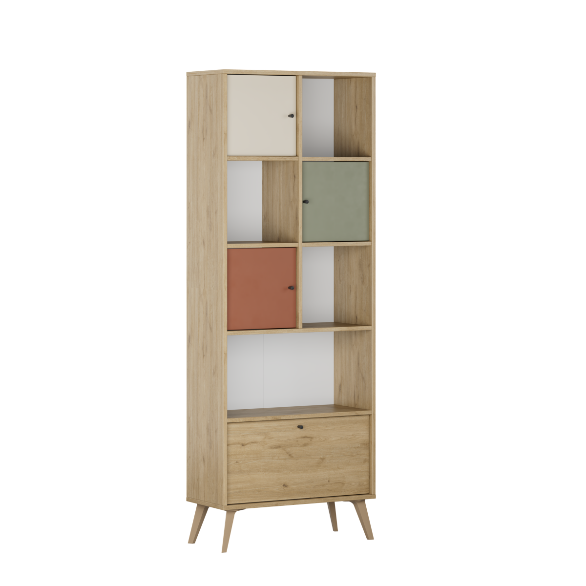 Biblioteca TKT-940-FX-1 Home Collection® Tiffany, 4 usi si 4 rafturi, Multicolor, 67x181x30 cm