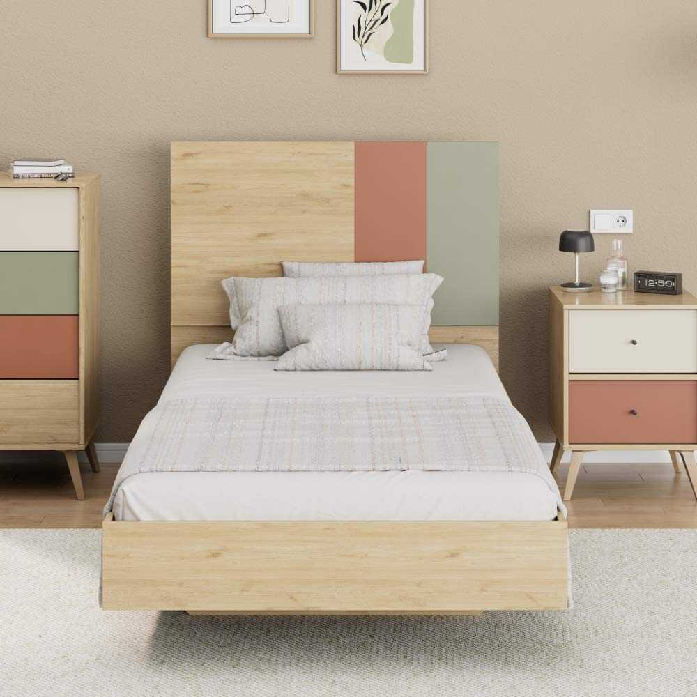 Pat de o persoană TKR-910-FX-2 Home Collection® Tiffany, Multicolor, 107x110x205 cm