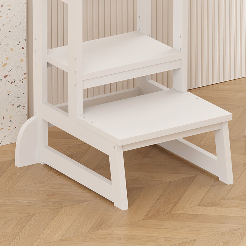 Turnulet de învatare pentru copii Chiquel, stil Montessori, lemn, Alb - Natural, 45x51x90 cm - Alb