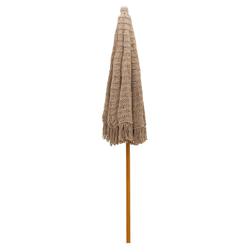 Umbrela profesionala Renny bej macrame - lemn de fag Ö2.5me, 250x250x255 cm