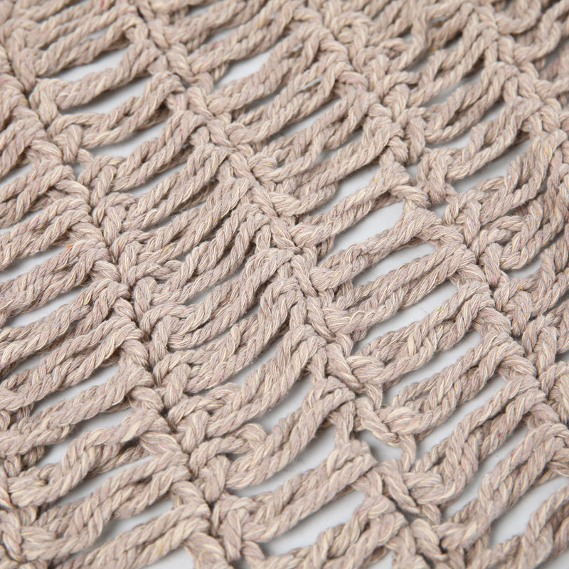 Umbrire de grădină Shelto macrame poly-cotton nuanță net în bej nuanță, 200x200x27 cm