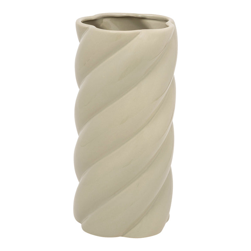 Vaza ceramica Dermel, Bej, 12x12x25 cm