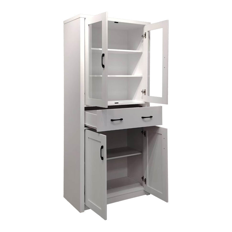 Vitrina-șifonier multifunctionala Nisso, Lemn, Alb - Stejar, 80x40x184 cm - Alb