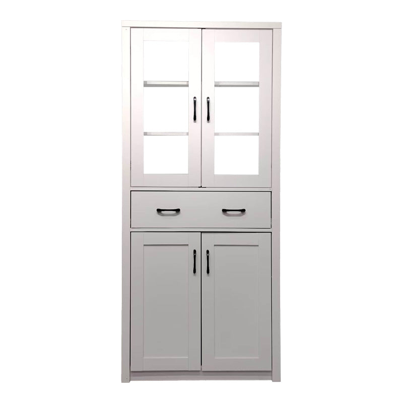 Vitrina-șifonier multifunctionala Nisso, Lemn, Alb - Stejar, 80x40x184 cm - Alb