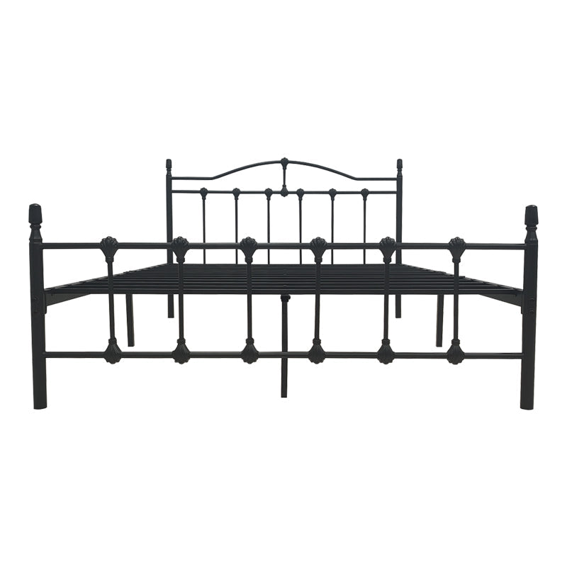 Wotso pat metalic, Alb - Negru, 140x200 cm - Negru