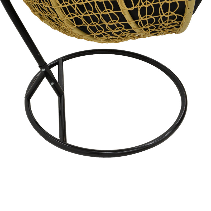Balansoar Zafer, Metal si PP, 106x103x200 cm - Negru-Natural