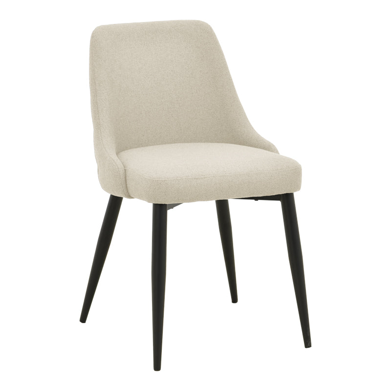 Zedna scaun bej din stofă, cu picioare metalice negre, Bej - Negru, 51x58x84 cm - Zedna scaun bej din stofă, cu picioare metalice negre, Bej - Negru, 51x58x84 cm