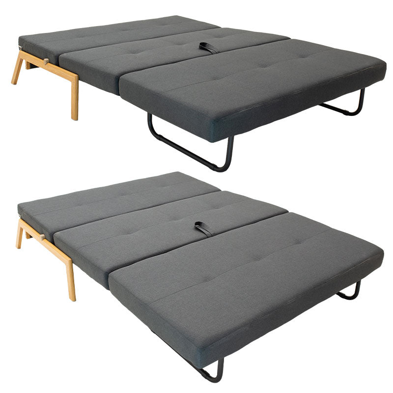 Canapea extensibila cu material textil Gri, inchis, 150x92x77 cm