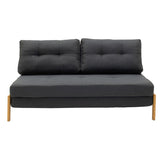 Canapea extensibila cu material textil Gri, inchis, 150x92x77 cm