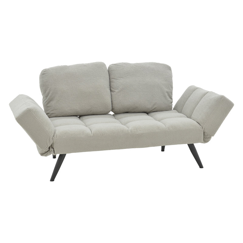 Canapea extensibilă Jackie, Bouclé, Gri, 190x78x75 cm