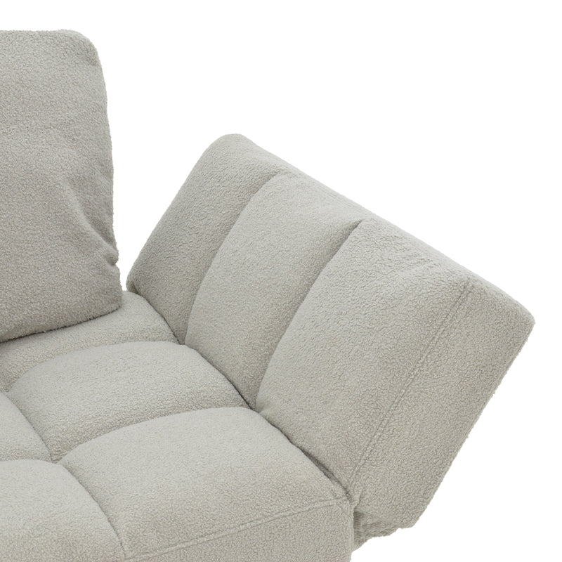 Canapea extensibilă Jackie, Bouclé, Gri, 190x78x75 cm