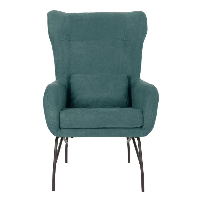 Fotoliu Rimbo Gri deschis din catifea   cu picior negru 66x81x102cm - Verde
