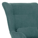Fotoliu Rimbo Gri deschis din catifea   cu picior negru 66x81x102cm - Verde