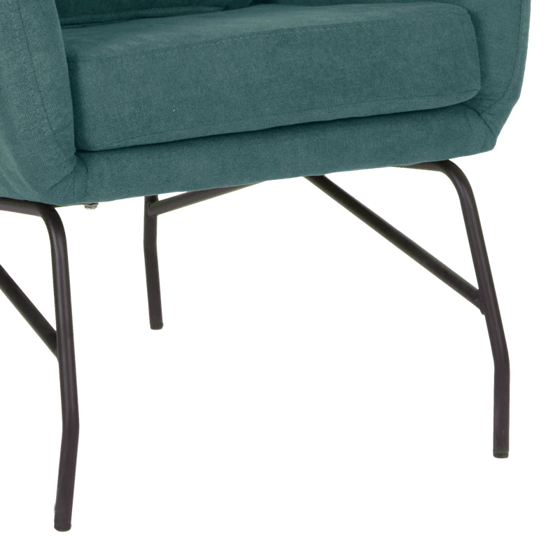 Fotoliu Rimbo Gri deschis din catifea   cu picior negru 66x81x102cm - Verde
