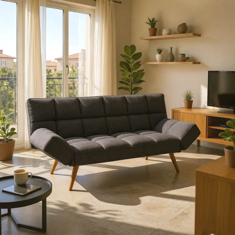 Canapea extensibilă 3 locuri Freddo, Antracit, 181x81x86 cm