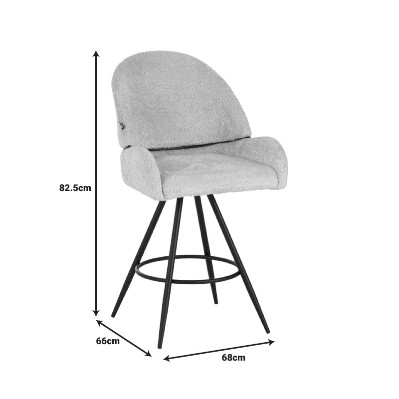 Scaun de bar Morea, Verde, 55x66x107 cm
