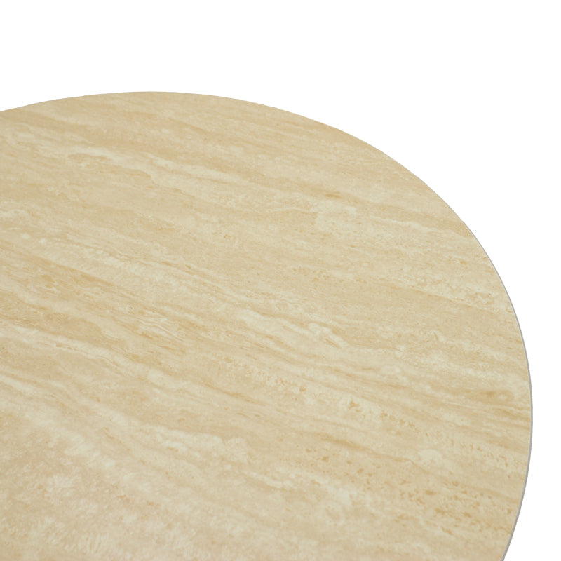 Măsuță de cafea Franzel, Piatră sinterizată și MDF, Diverse culori, Ø80x40 cm - Travertin-Nuc | SKU: 029-000442 | Măsuță de cafea Franzel, Piatră sinterizată și MDF, Ø80x40 cm, varianta Travertin-Nuc, produs pentru amenajarea locuinței, disponibil online în România la CasaMob