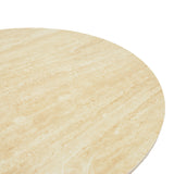 Masă dining Karlino, aspect travertin, Travertin-Natural, 180x90x76 cm