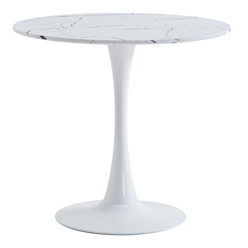 Masă dining Balou, Aspect marmură, Diverse culori, D90x73 cm - Alb | SKU: 029-000451 | Masă dining Balou, Aspect marmură, D90x73 cm, varianta Alb, produs pentru amenajarea locuinței, disponibil online în România la CasaMob