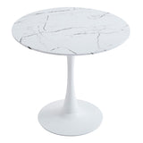 Masă dining Balou, Aspect marmură, Diverse culori, D90x73 cm - Alb | SKU: 029-000451 | Masă dining Balou, Aspect marmură, D90x73 cm, varianta Alb, produs pentru amenajarea locuinței, disponibil online în România la CasaMob
