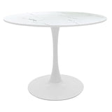 Masă dining Balou, Aspect marmură, Diverse culori, D120x73 cm - Alb | SKU: 029-000453 | Masă dining Balou, Aspect marmură, D120x73 cm, varianta Alb, produs pentru amenajarea locuinței, disponibil online în România la CasaMob