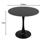 Masă dining Balou, Aspect marmură, Diverse culori, D120x73 cm - Negru | SKU: 029-000454 | Masă dining Balou, Aspect marmură, D120x73 cm, varianta Negru, produs pentru amenajarea locuinței, disponibil online în România la CasaMob
