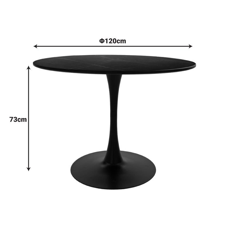 Masă dining Balou, Aspect marmură, Diverse culori, D120x73 cm - Negru | SKU: 029-000454 | Masă dining Balou, Aspect marmură, D120x73 cm, varianta Negru, produs pentru amenajarea locuinței, disponibil online în România la CasaMob