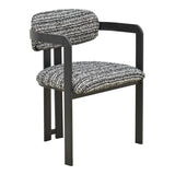 Scaun Berdona, picioare negre, Negru, 57x47x78 cm
