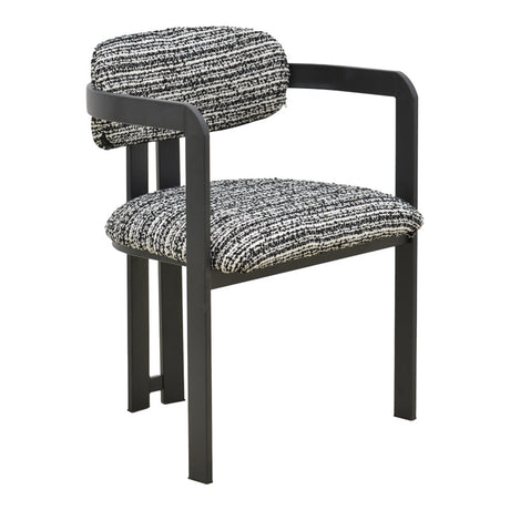Scaun Berdona, picioare negre, Negru, 57x47x78 cm