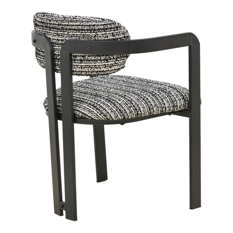 Scaun Berdona, picioare negre, Negru, 57x47x78 cm