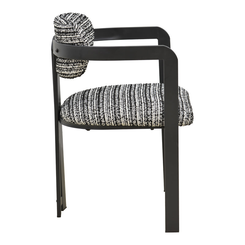 Scaun Berdona, picioare negre, Negru, 57x47x78 cm