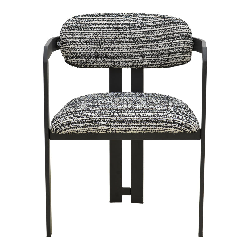 Scaun Berdona, picioare negre, Negru, 57x47x78 cm
